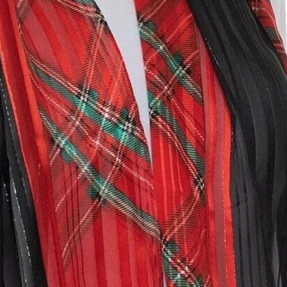 Giani Bernini All Wrapped Up Holiday Oblong Scarf, Red/Green Plaid, One Size - Picture 2 of 3